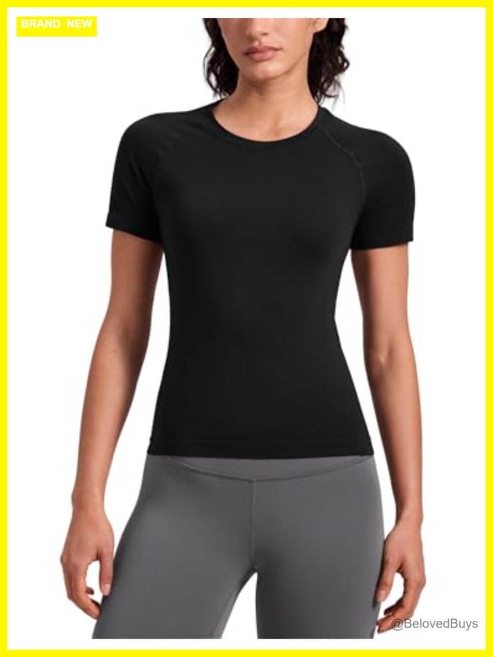 Seamless Athletic T-Shirt Waist Length Slim Fit Mesh Top